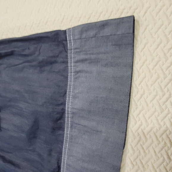 Ann Taylor Loft Blue & Gray Chambray Color block skirt with Pockets Size 8P - Picture 8 of 16